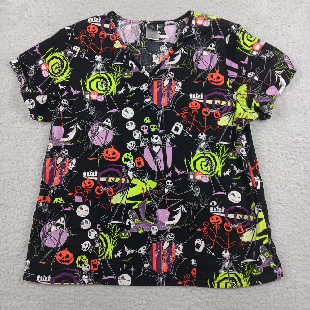 Disney Nightmare Before Christmas Scrub Top Jack Skellington Large SLL47700TC
